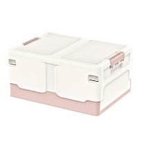 Ящик пластиковый складной белый, дно розовое, 480х360х240 мм в Керчи