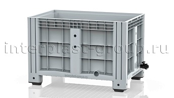 Контейнер iBox сплошной на ножках с краном серый в Керчи