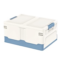Ящик пластиковый складной белый, дно синее, 480х360х240 мм в Керчи
