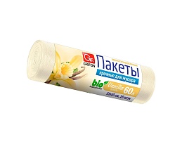 Мешки для мусора 60 л, ароматизированные, Ваниль, бежевые, в рулоне 20 шт., ПНД, 9 мкм, 650х550 мм, GRIFON Aroma, 101-023 V в Керчи