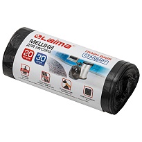 Мешки для мусора 20 л, черные, в рулоне 30 шт., ПНД, 8 мкм, 500х450 мм, LAIMA, 601376 в Керчи