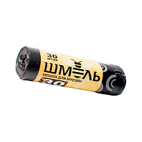 Мешки для мусора 30 л, черные, в рулоне 30 шт., ПНД, 7 мкм, 600х500 мм, ШМЕЛЬ, 4625 в Керчи
