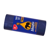 Мешки для мусора 160 л, синие, рулон 10 шт., ПВД, 35 мкм, 1100х900 мм, Уфа Пак, МВ1755 (МВ 160-10ср) в Керчи