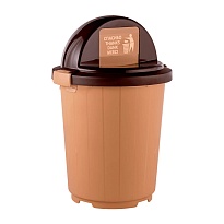 Мусорный бак с крышкой - клавишей 105 л бежевый 105 бежевый в Керчи