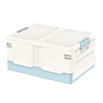 Ящик пластиковый складной белый, дно голубое, 480х360х240 мм в Керчи