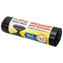 Мешки для мусора 160 л, черные, в рулоне 10 шт., ПВД, 30 мкм, 1200х900 мм, LAIMA ULTRA, 607694 в Керчи