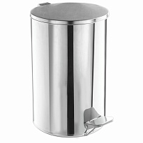 Ведро для мусора с педалью, усиленное, Титан, 20 л, кольцо под мешок, нержавеющая сталь, хром в Керчи