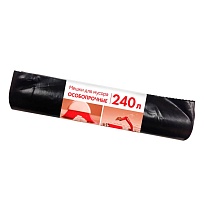 Мешки для мусора 240 л, черные, в рулоне 10 шт., ПВД 100 мкм, 1350х900 мм, Концепция Быта, 603887 в Керчи