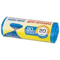 Мешки для мусора 90 л, синие, в рулоне 20 шт., ПНД, 14 мкм, 900х700 мм, LAIMA ULTRA, 607693 в Керчи