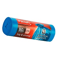 Мешки для мусора 160 л, синие, в рулоне 10 шт., ПВД, 21 мкм, 1200х870 мм, PACLAN Big&Strong, 604075 в Керчи