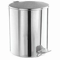 Ведро для мусора с педалью, усиленное, ТИТАН, 7 л, кольцо под мешок, нержавеющая сталь, хром в Керчи