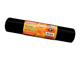 Мешки для мусора 180 л, ароматизированные, черные, в рулоне 10 шт., ПВД, 80 мкм, 1100х930 мм, EXPORT, exp18010142 в Керчи