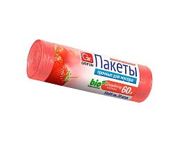 Мешки для мусора 60 л, ароматизированные, Клубника, красные, в рулоне 20 шт., ПНД, 9 мкм, 650х550 мм, GRIFON Aroma, 101-023 K в Керчи