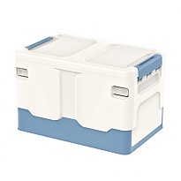 Ящик пластиковый складной белый, дно синее, 370х240х240 мм в Керчи