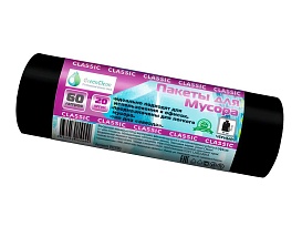Мешки для мусора 60 л, черные, в рулоне 20 шт., ПНД, 7 мкм, 700х600 мм, MIRPACK Classik, 602050 в Керчи