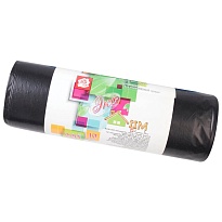 Мешки для мусора 220 л, черные, в рулоне 10 шт., ПВД, 29 мкм, 1100х830 мм, Концепция Быта ЭкоДом, 604924 в Керчи