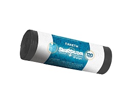 Мешки для мусора 120 л, черные, в рулоне 10 шт., ПНД, 14 мкм, 1100х700 мм, SIBIRSKAYA, 101-008 S в Керчи
