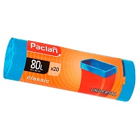 Мешки для мусора 80 л, синие, в рулоне 20 шт., ПНД, 12 мкм, 900х700 мм, PACLAN Classic, 606335 в Керчи