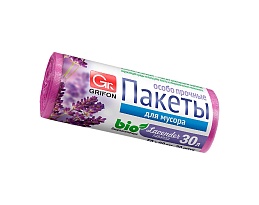 Мешки для мусора 30 л, ароматизированные, Лаванда, сиреневые, в рулоне 20 шт., ПНД, 9 мкм, 560х530 мм, GRIFON Aroma, 101-020 La в Керчи