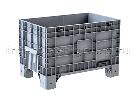 Контейнер iBox сплошной на ножках с краном серый в Керчи