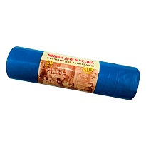Мешки для мусора 100 л, с завязками, синие, в рулоне 10 шт., ПВД, 40 мкм, 840х670 мм, Концепция Быта Vitalux, 604933 в Керчи