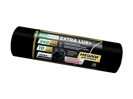 Мешки для мусора 240 л, черные, в рулоне 10 шт., ПВД 60 мкм, 1300х930 мм, EXTRA LUX+, 24010115 в Керчи