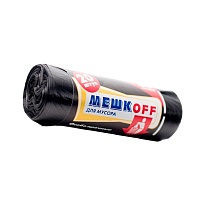 Мешки для мусора 60 л, черные, в рулоне 20 шт., ПНД, 9 мкм, 700х600 мм, МЕШКОFF, 4045 в Керчи