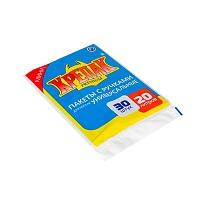 Мешки для мусора 20 л, с ручками, черные, в пачке 20 шт., ПНД, 10 мкм, 550х440 мм, Крепак, 4607075710023 в Керчи