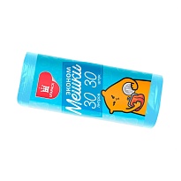 Мешки для мусора 30 л, синие, в рулоне 30 шт., ПНД, 5 мкм, 560х480 мм, Эконом, МЭ3841 (ПМ-30-30) в Керчи